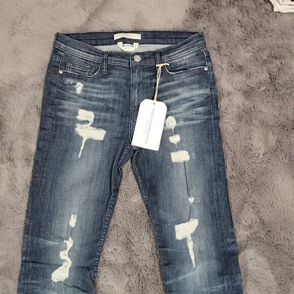 NWT American Dress Code Legendary Denim distressed blue jeans Size 27 - Picture 3 of 6